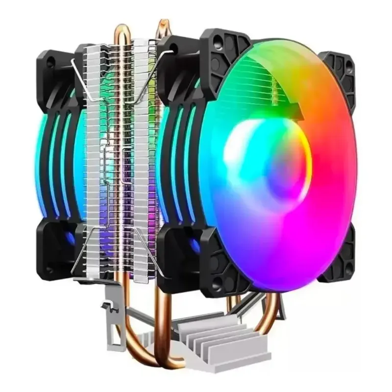 Disipador CPU Doble Ventilador RGB P22 — Intel / AMD