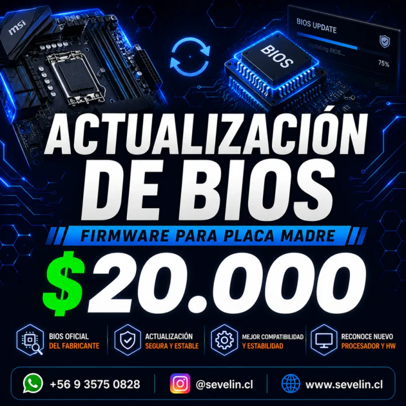 Servicio de Actualizacion de BIOS / Firmware para Placa Madre